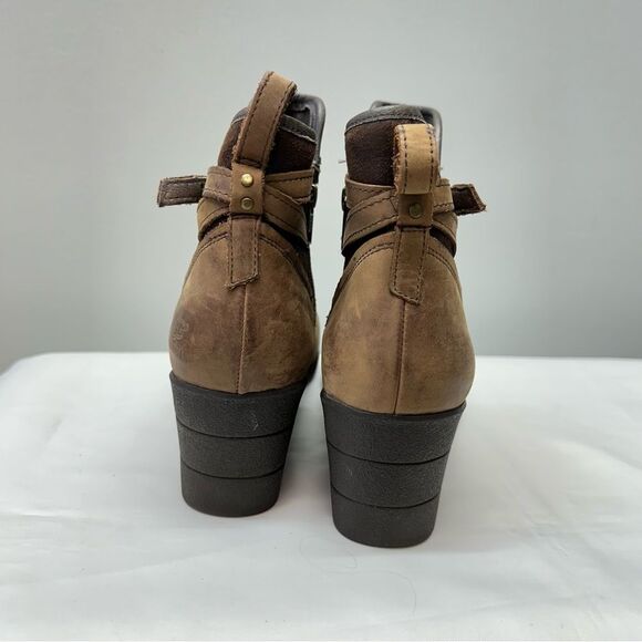 UGG Emalie stout brown leather bootie boot sherpa insole women's 11 sn 1008017 - Picture 4 of 9